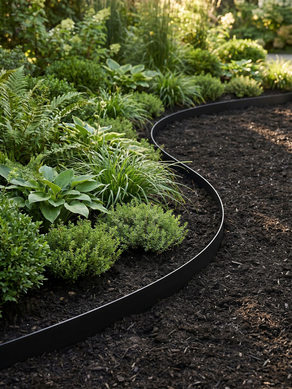 Limitador Metálico Liso para Jardim 10cm x 3mt Preto