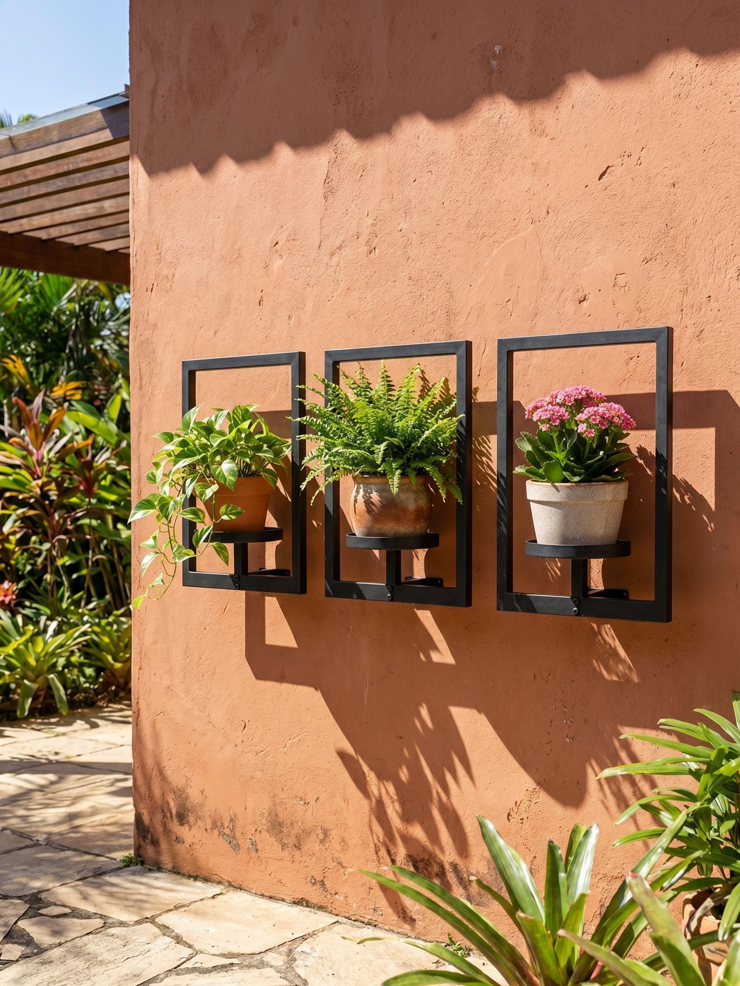 Suporte de Vasos Estilo Moldura para Parede 40x30cm Preto