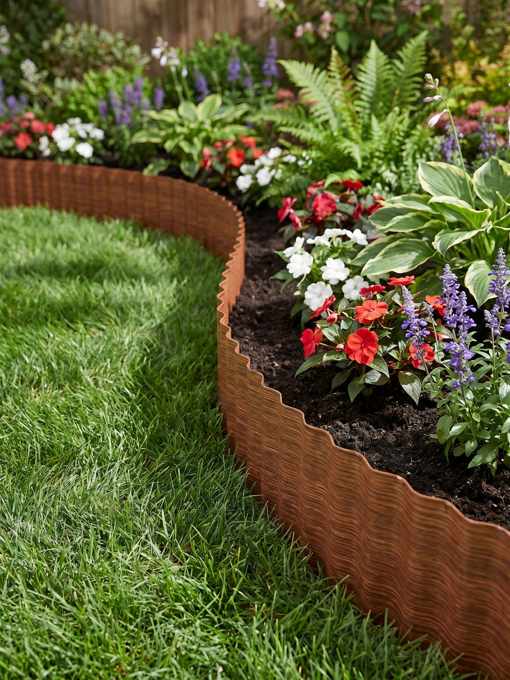 Limitador Metálico Ondulado para Jardim 15cm x 3mt Prata