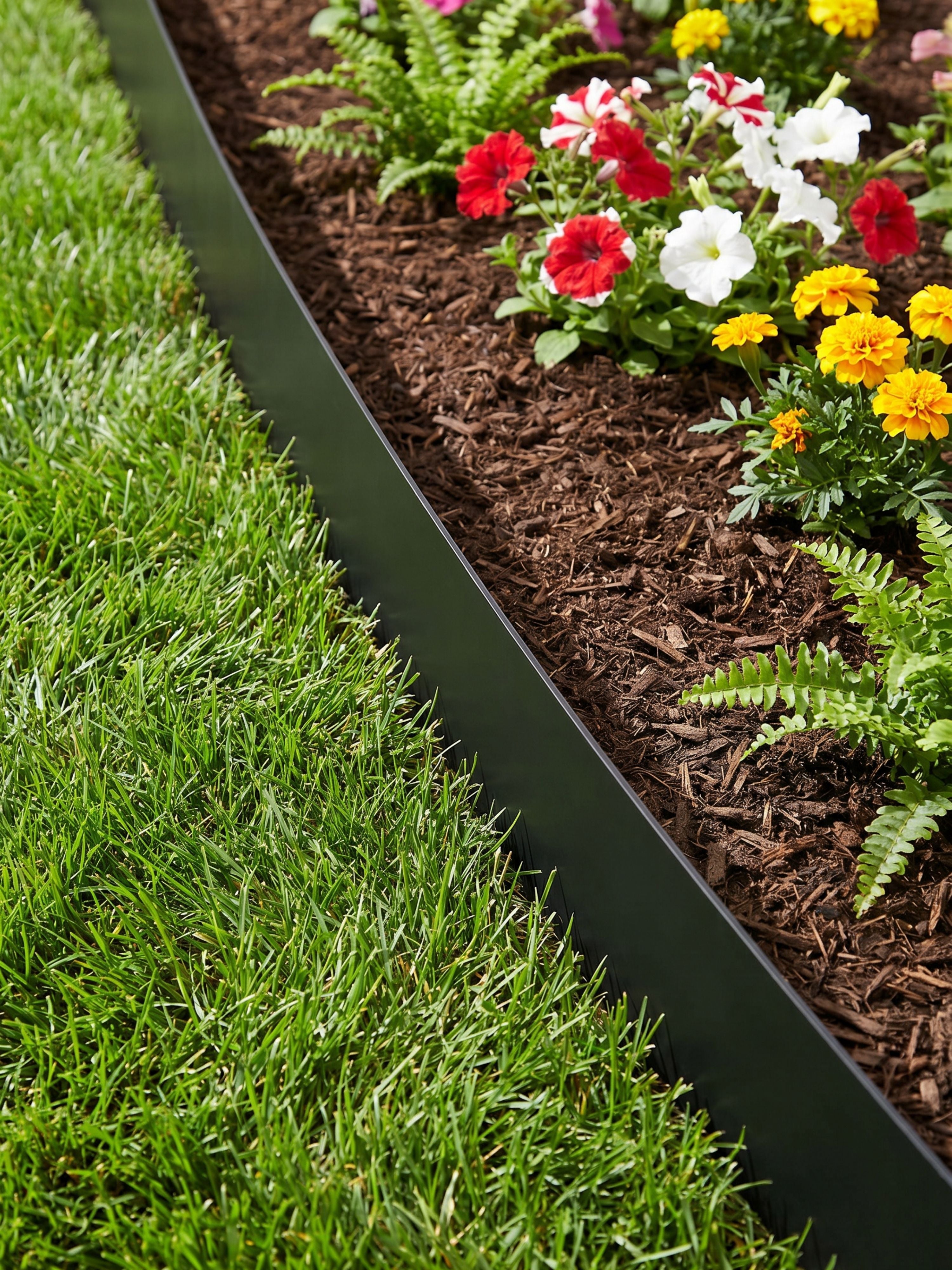 Limitador Metálico Liso para Jardim 10cm x 3mt Preto