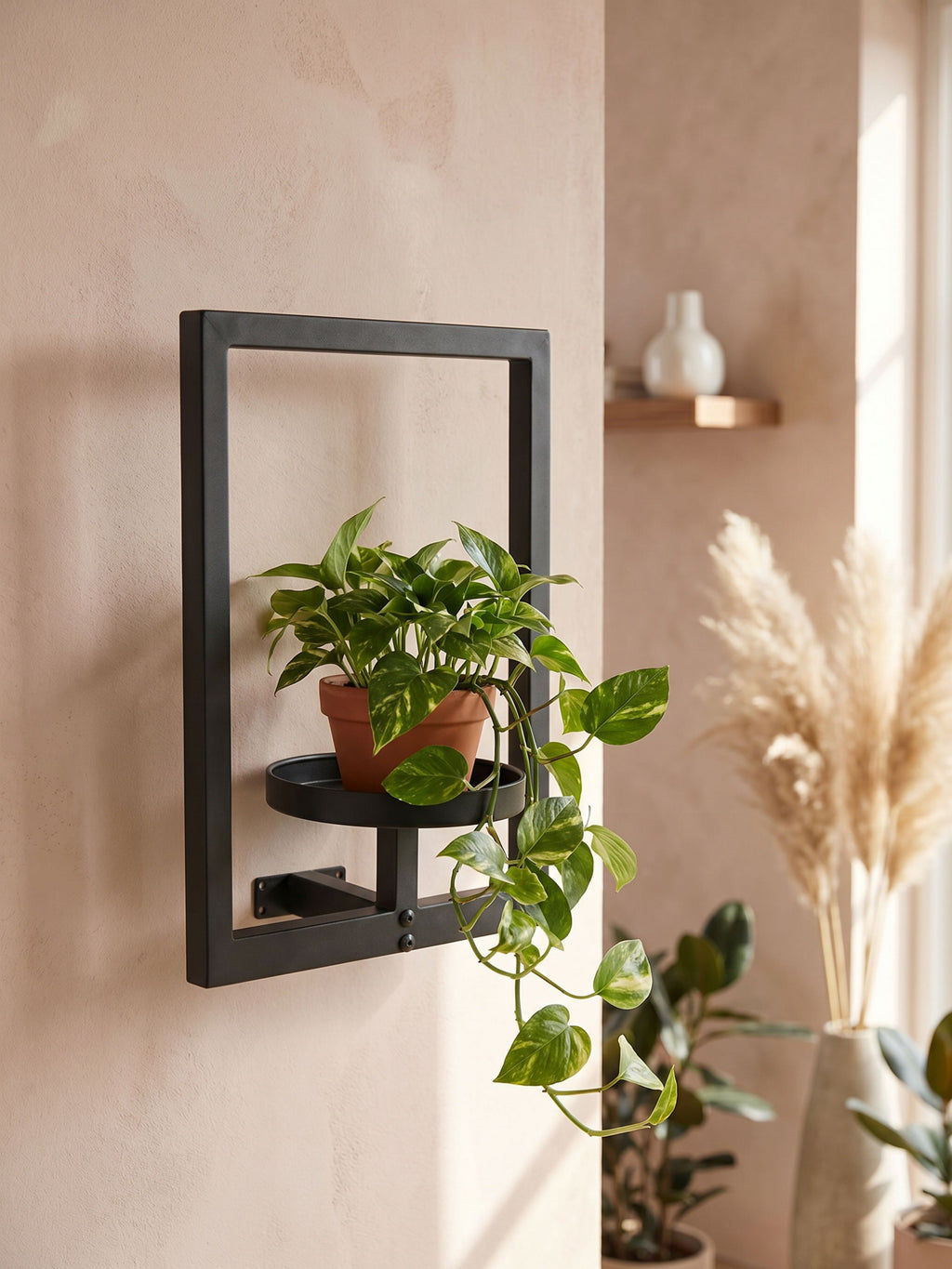 Suporte de Vasos Estilo Moldura para Parede 40x30cm Preto