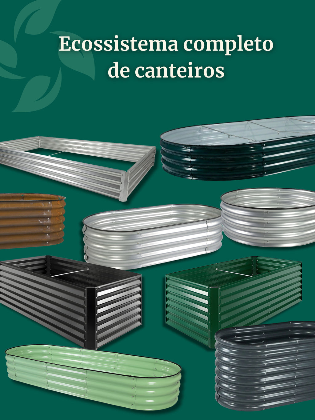 Canteiro Metálico Elevado para Jardim Oval 120x60cm Ferrugem