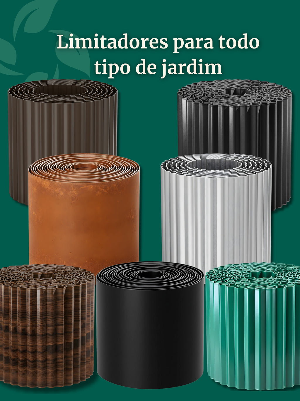 Limitador Metálico Ondulado para Jardim 15cm x 3mt Prata