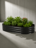 Canteiro Metálico Elevado para Jardim Oval 160x80cm Preto