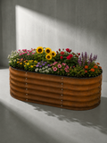 Canteiro Metálico Elevado para Jardim Oval 120x60cm Ferrugem
