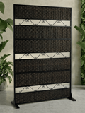 Biombo Reto Rattan Metal Interno/Externo 1,8x1,2mt Marrom