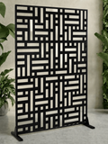 Biombo Reto Mosaico de Metal Interno/Externo 1,8x1,2mt Preto