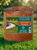 Limitador Metálico Liso para Jardim 20cm x 10mt Ferrugem