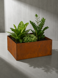 Canteiro Metálico Elevado Jardim Quadrado 94x30cm Ferrugem