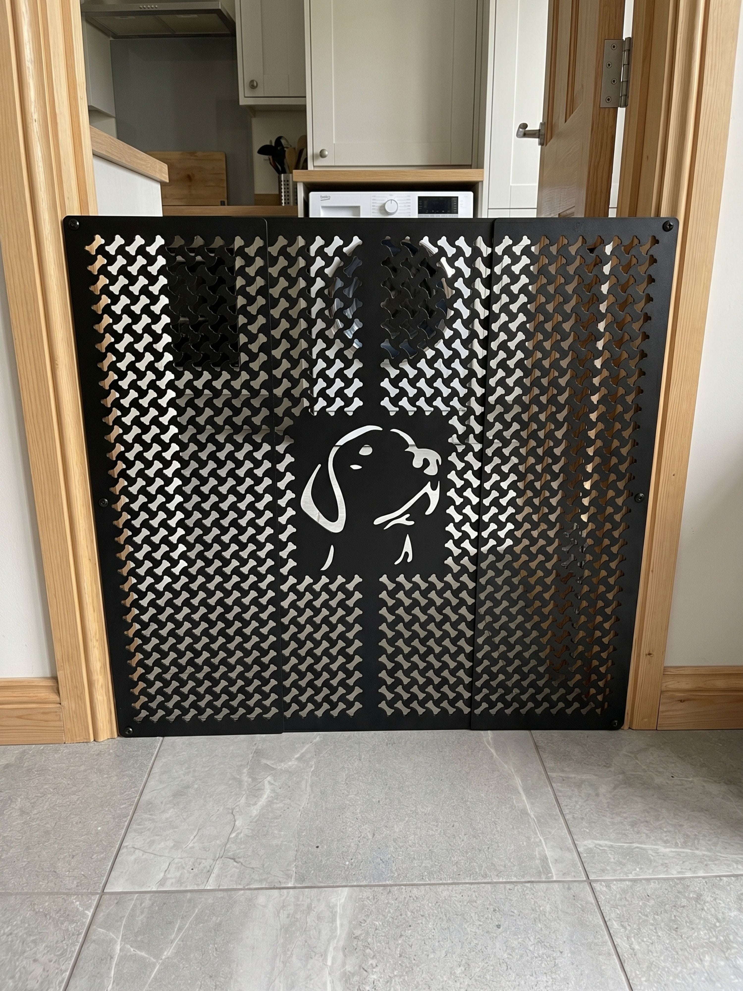 Barreira Metálica Ajustável para Pets 100x75cm Preto