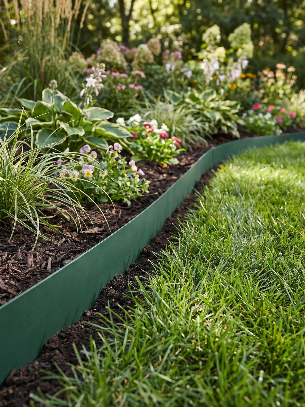 Limitador Metálico Flexível 10cm x 1mt x 1,6mm Verde 6 Pç