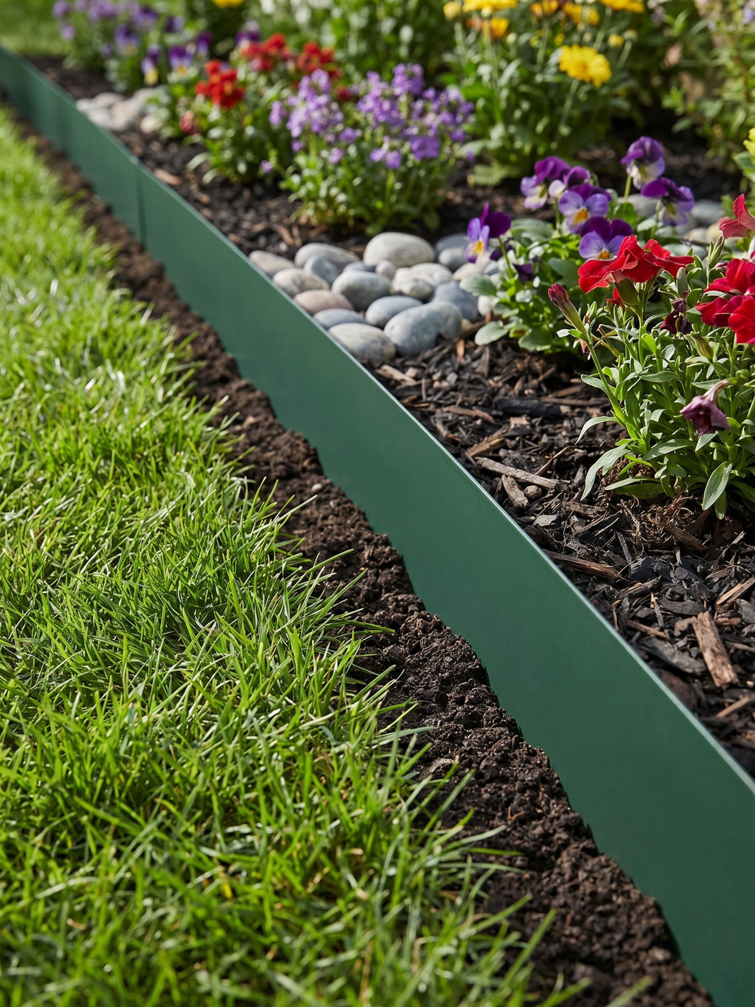 Limitador Metálico Flexível 10cm x 1mt x 1,6mm Verde 6 Pç