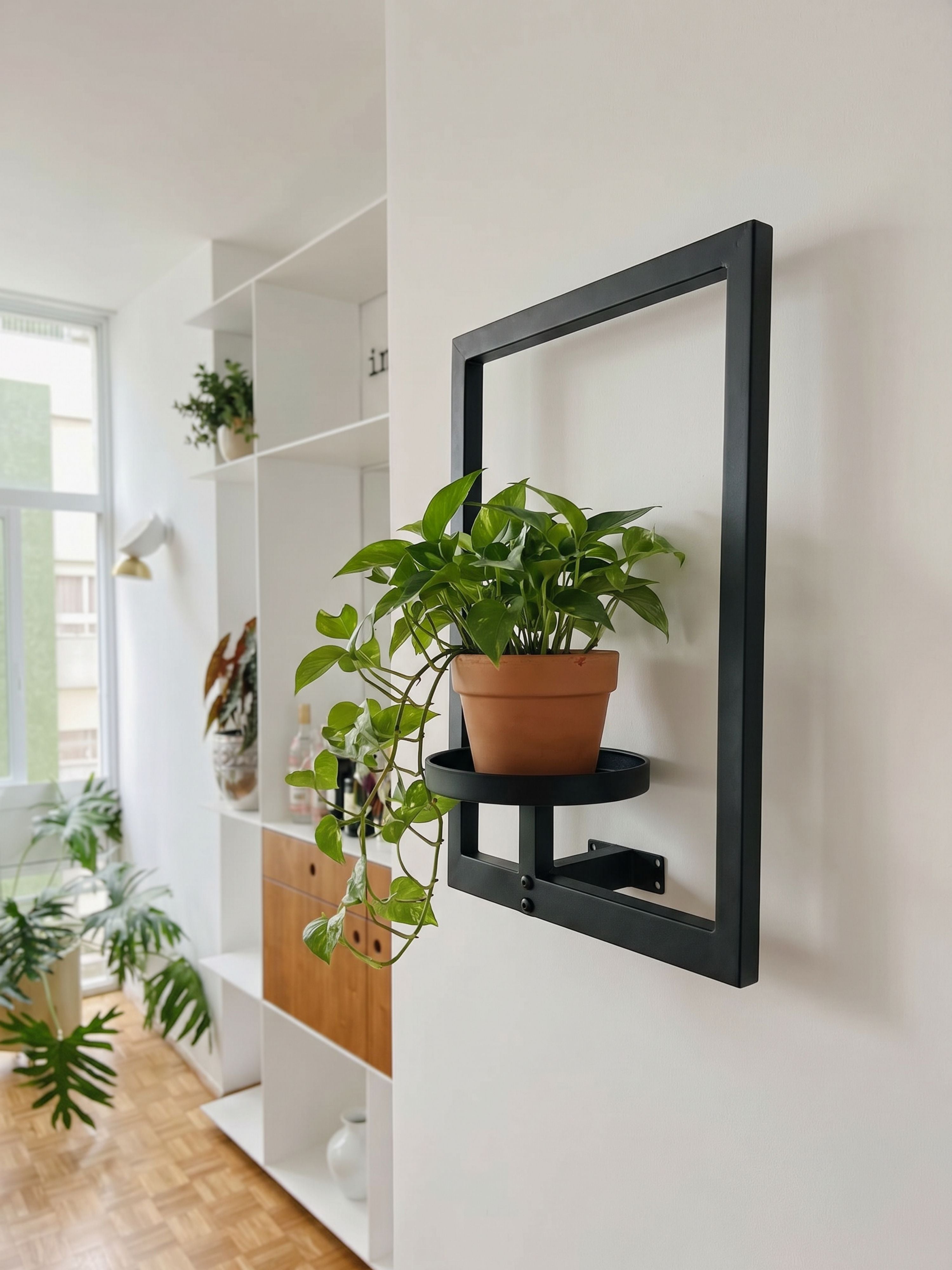 Suporte de Vasos Estilo Moldura para Parede 40x30cm Preto
