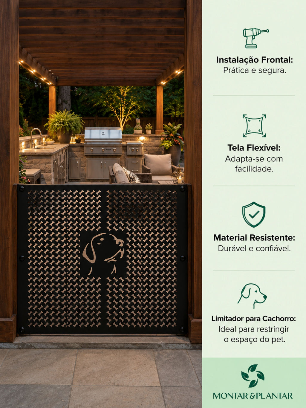 Barreira Metálica Ajustável para Pets 100x75cm Preto