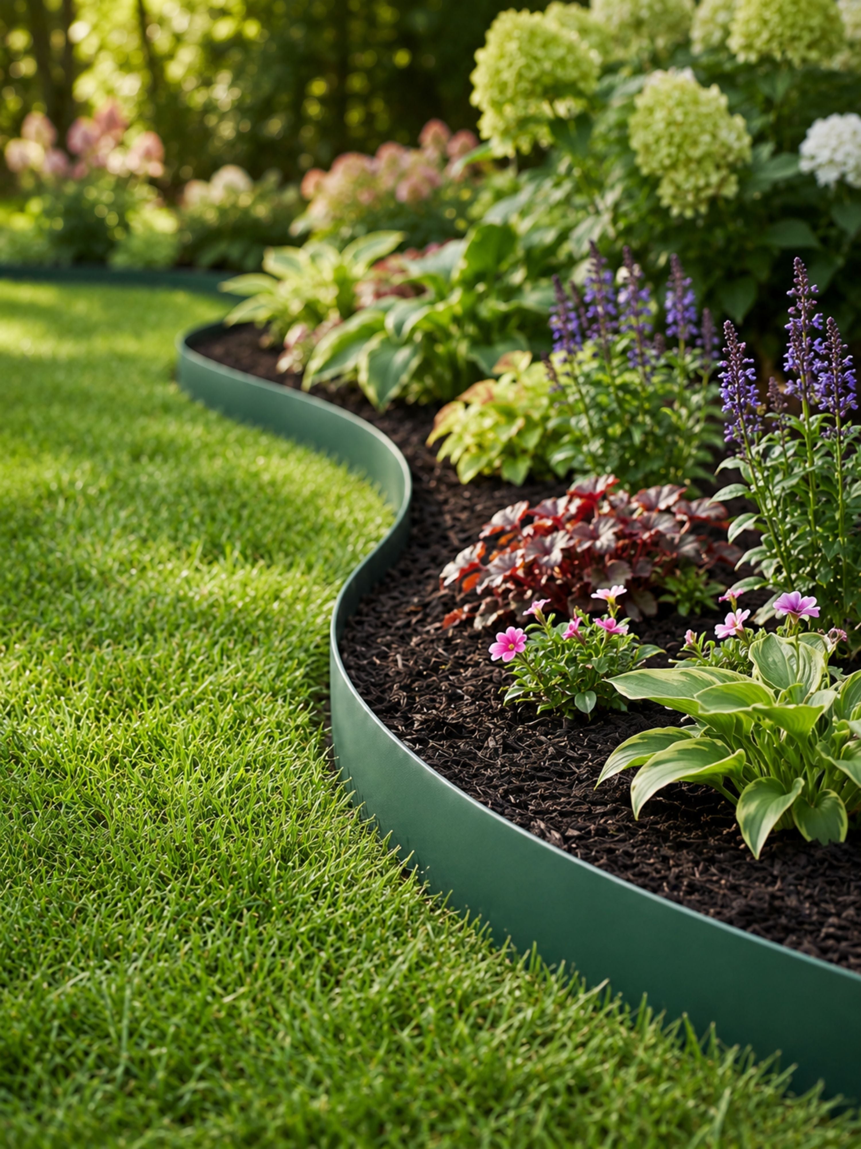 Limitador Metálico Flexível 10cm x 1mt x 1,6mm Verde 6 Pç