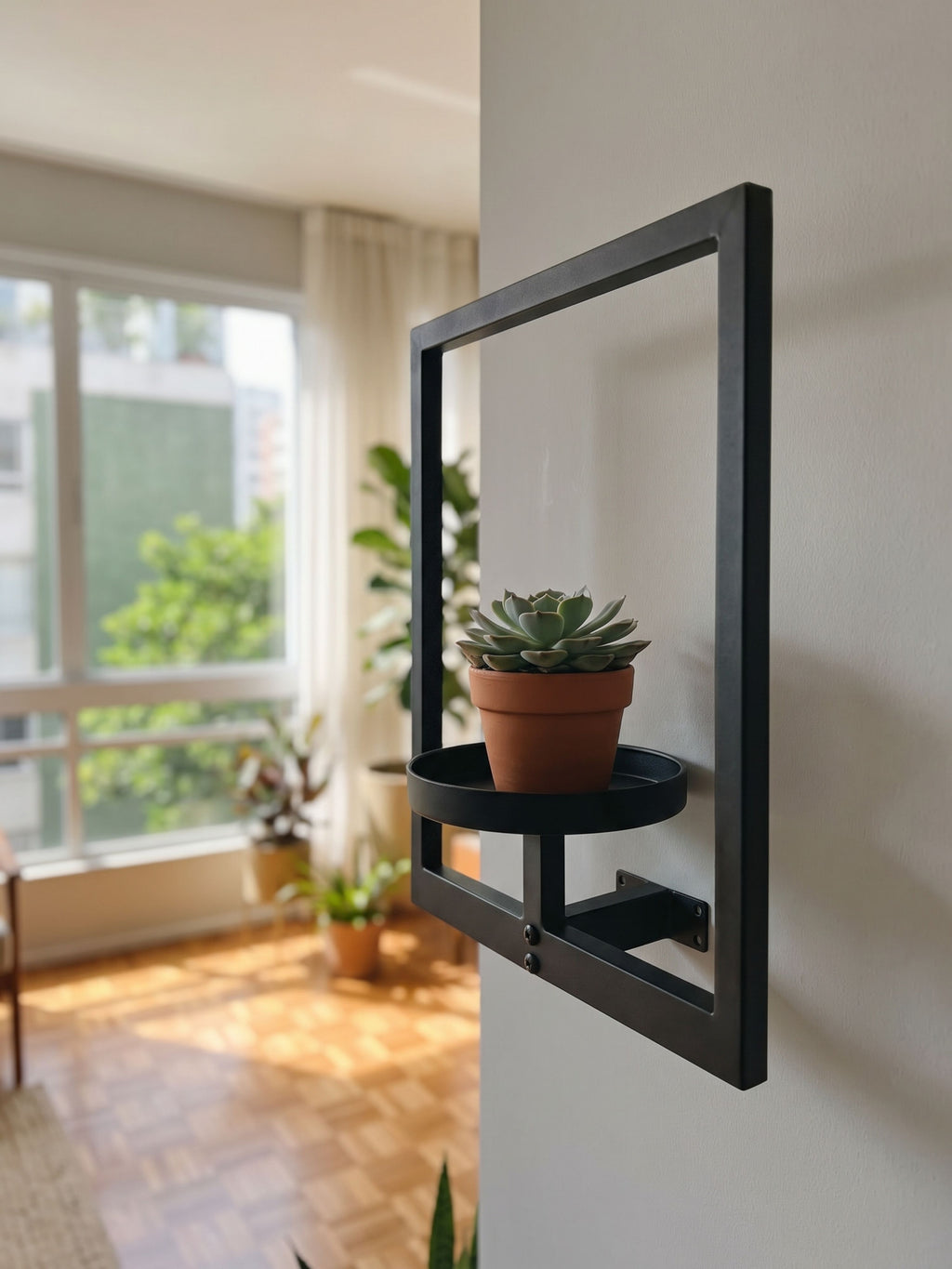 Suporte de Vasos Estilo Moldura para Parede 40x30cm Preto