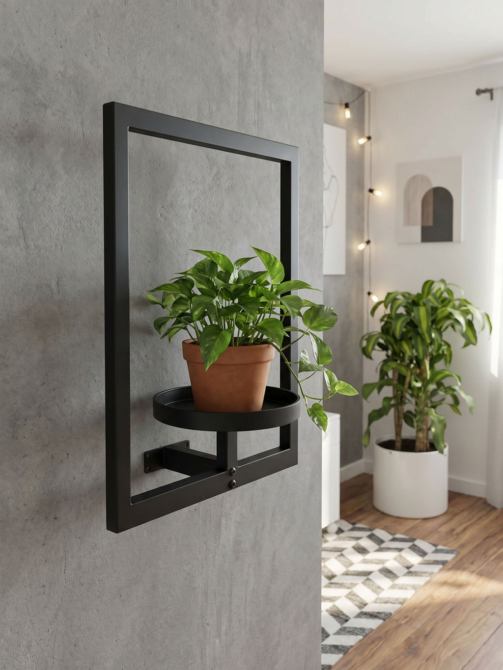 Suporte de Vasos Estilo Moldura para Parede 40x30cm Preto