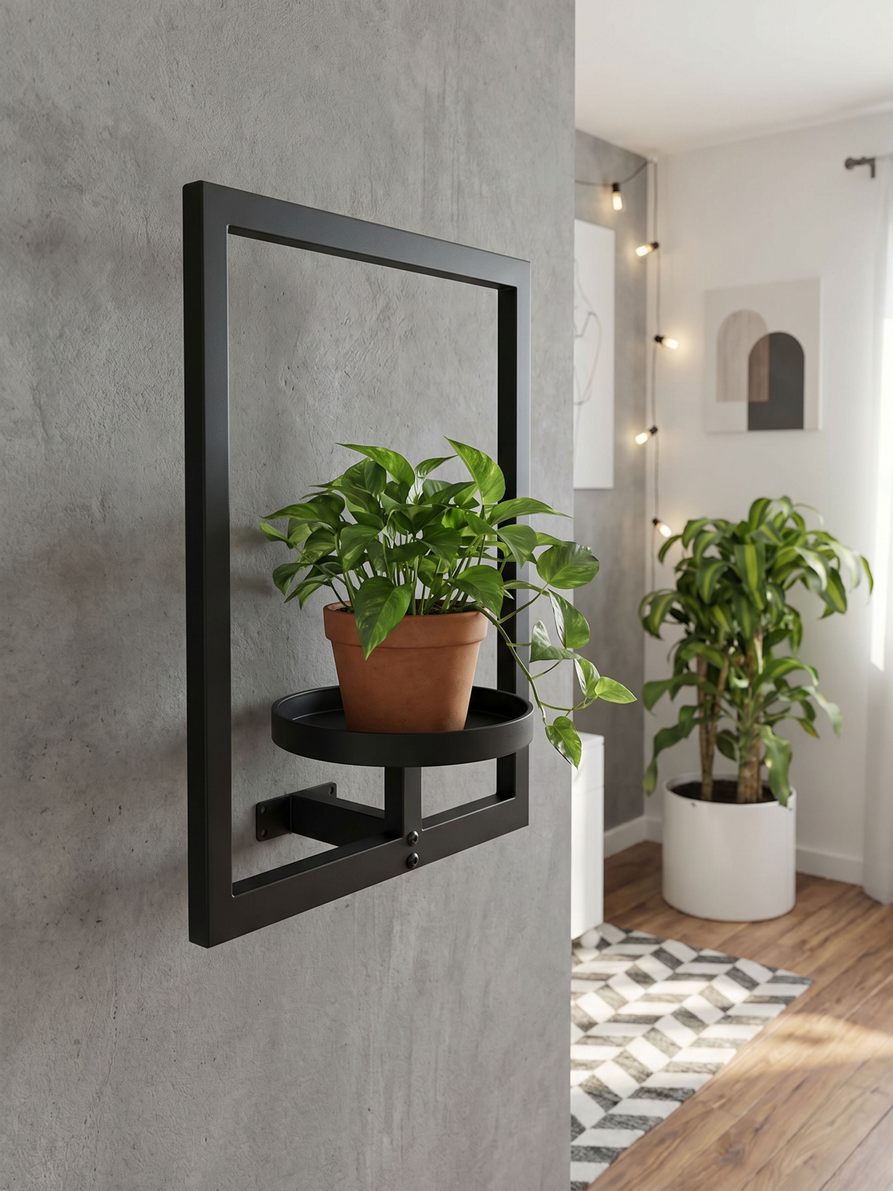 Suporte de Vasos Estilo Moldura para Parede 40x30cm Preto