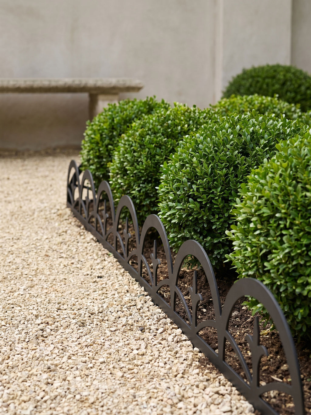Limitador Metálico Arabesco Jardim 24cm x 1,06mt Preto 6 Pçs