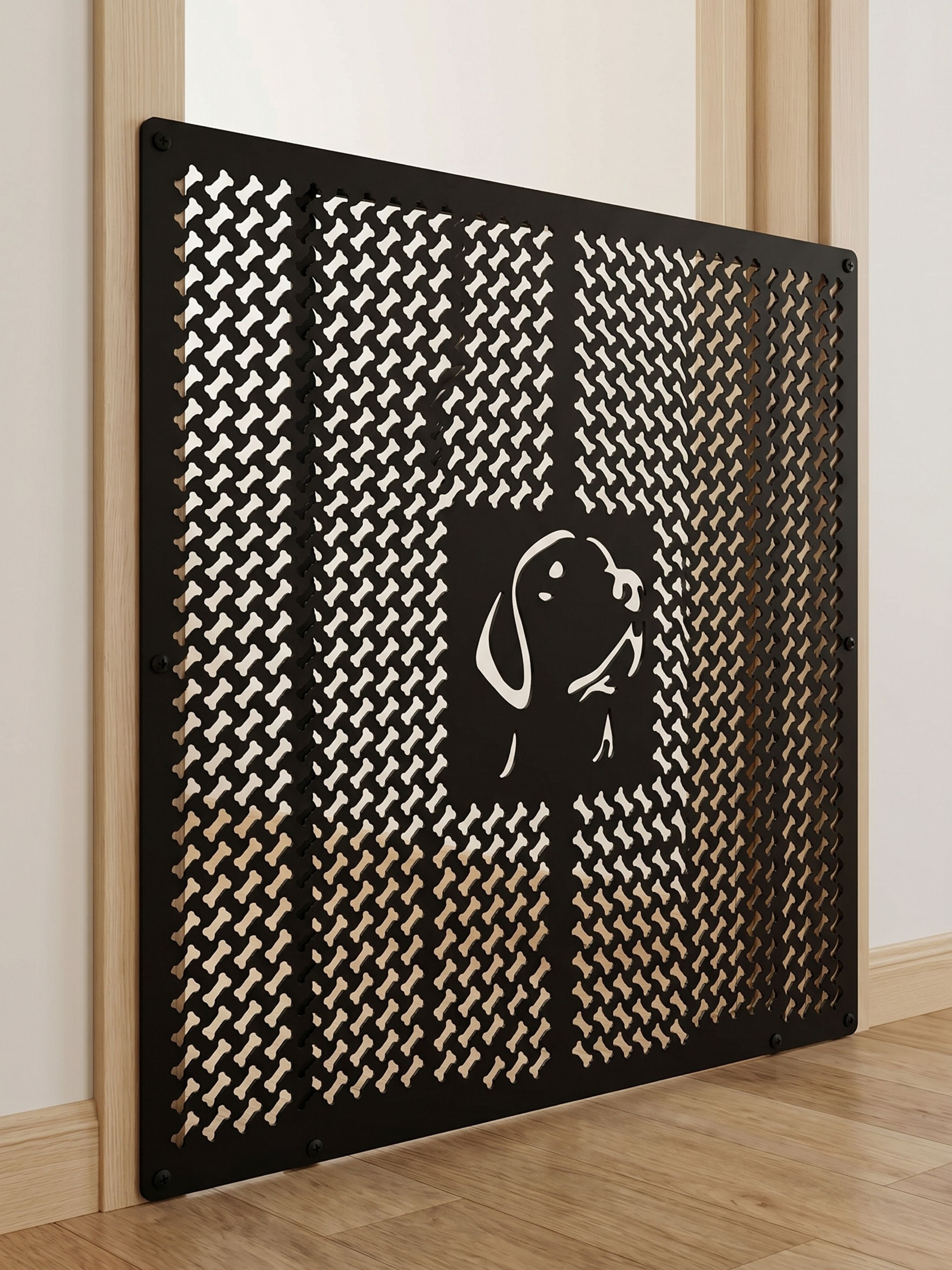 Barreira Metálica Ajustável para Pets 100x75cm Preto