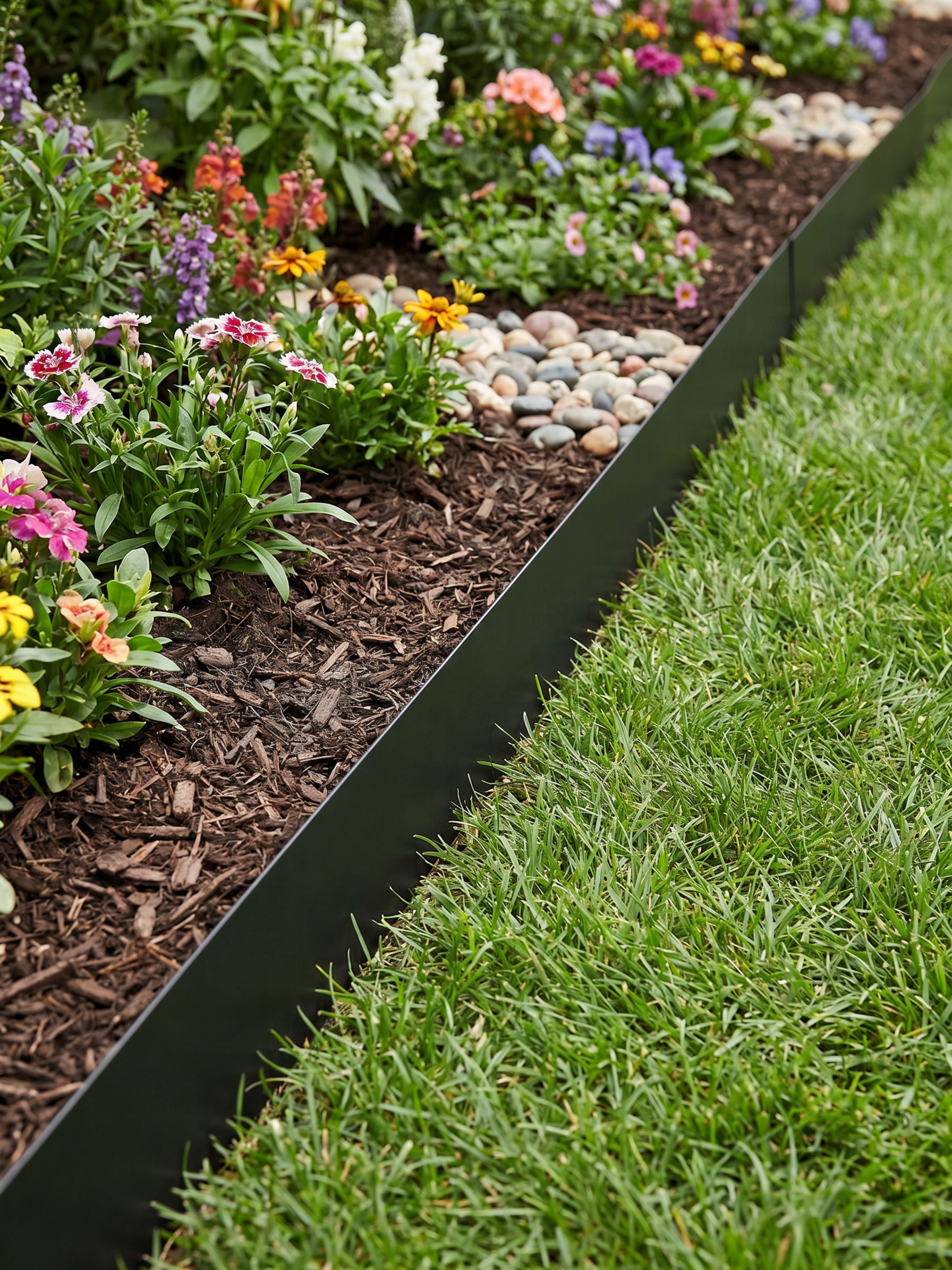 Limitador Metálico Liso para Jardim 10cm x 3mt Preto