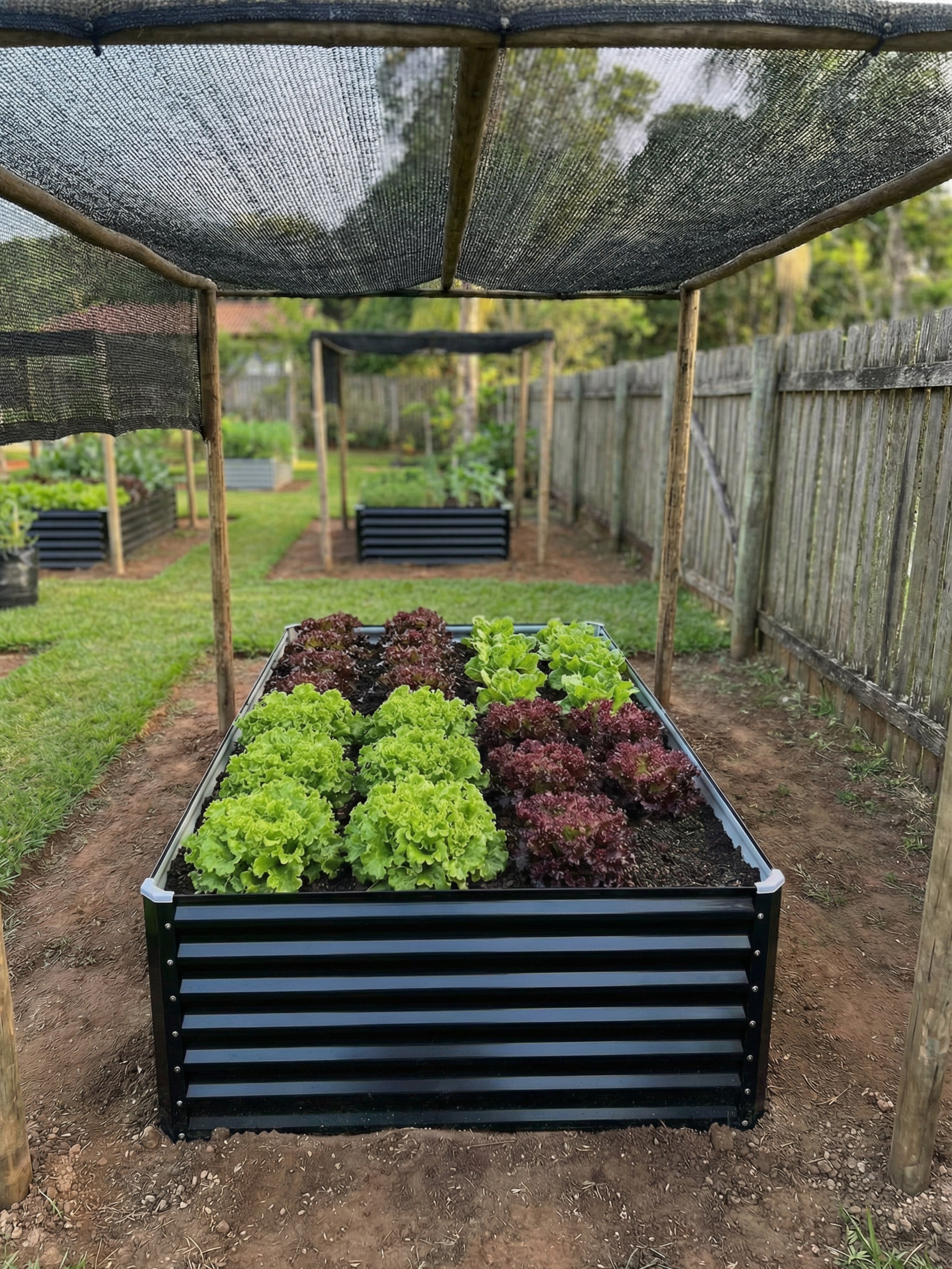 Canteiro Metálico Elevado Jardim Retangular Alto 240x120cm