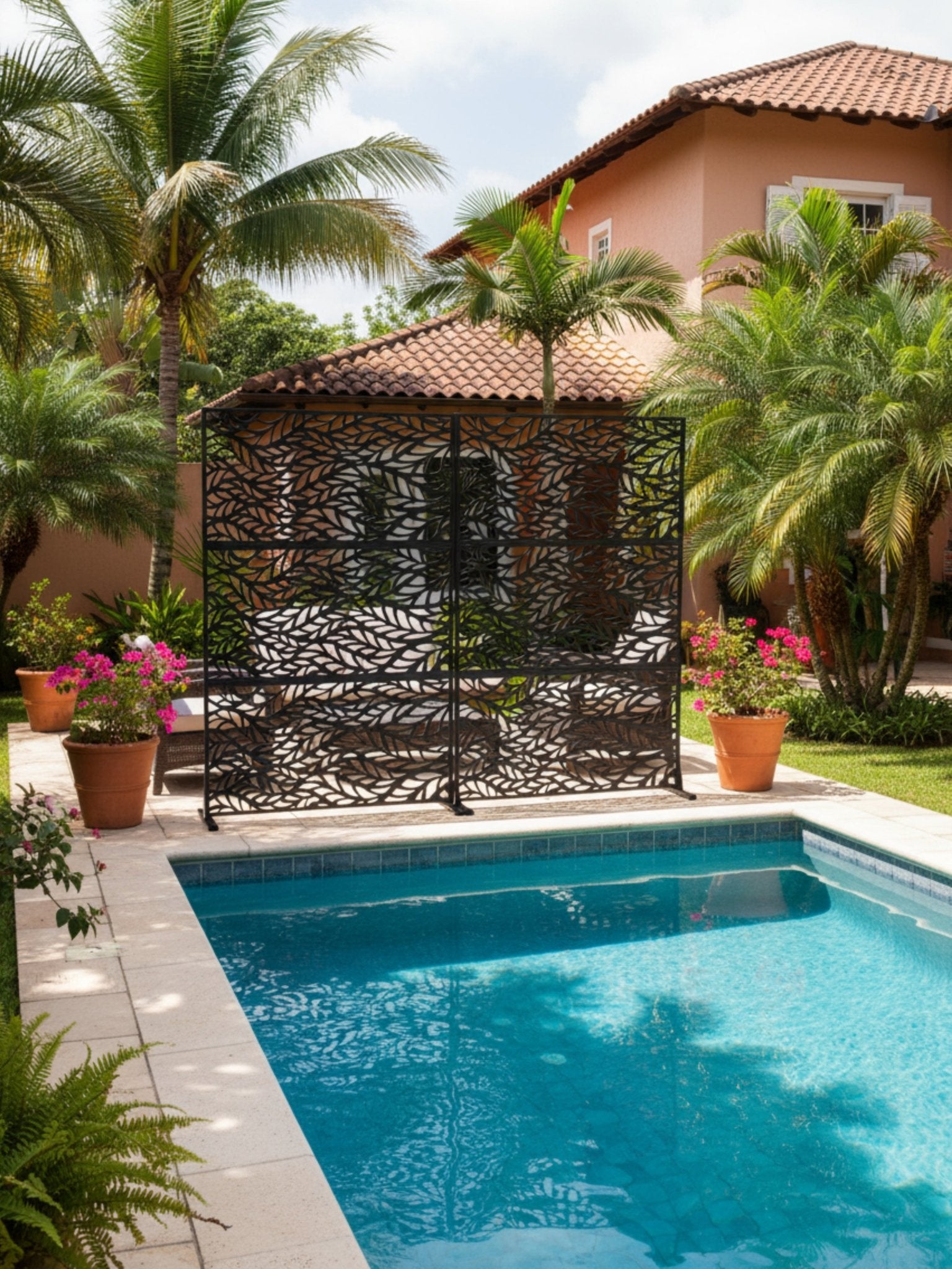 Biombo Reto Folhagem de Metal Interno/Externo 1,8x1,2mt - Montar & Plantar