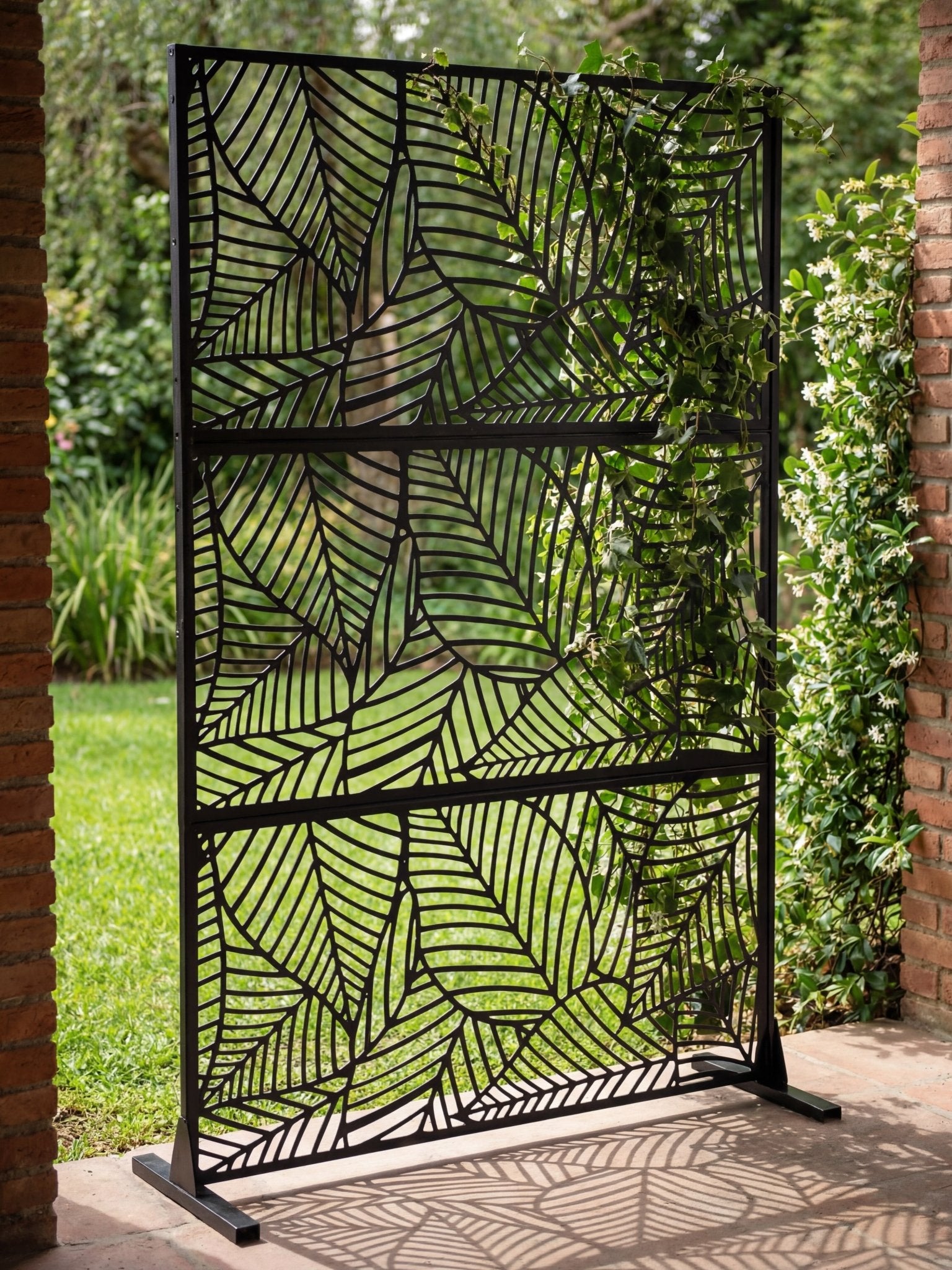 Biombo Reto Folhas de Metal Interno/Externo 1,8x1,2mt Preto - Montar & Plantar