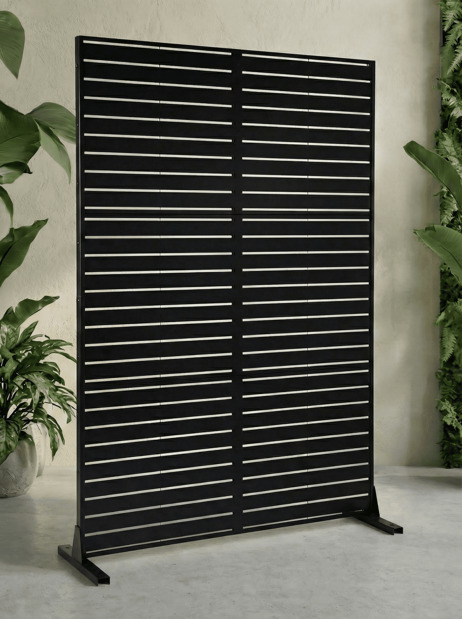 Biombo Reto Linhas de Metal Interno/Externo 1,8x1,2mt Preto - Montar & Plantar