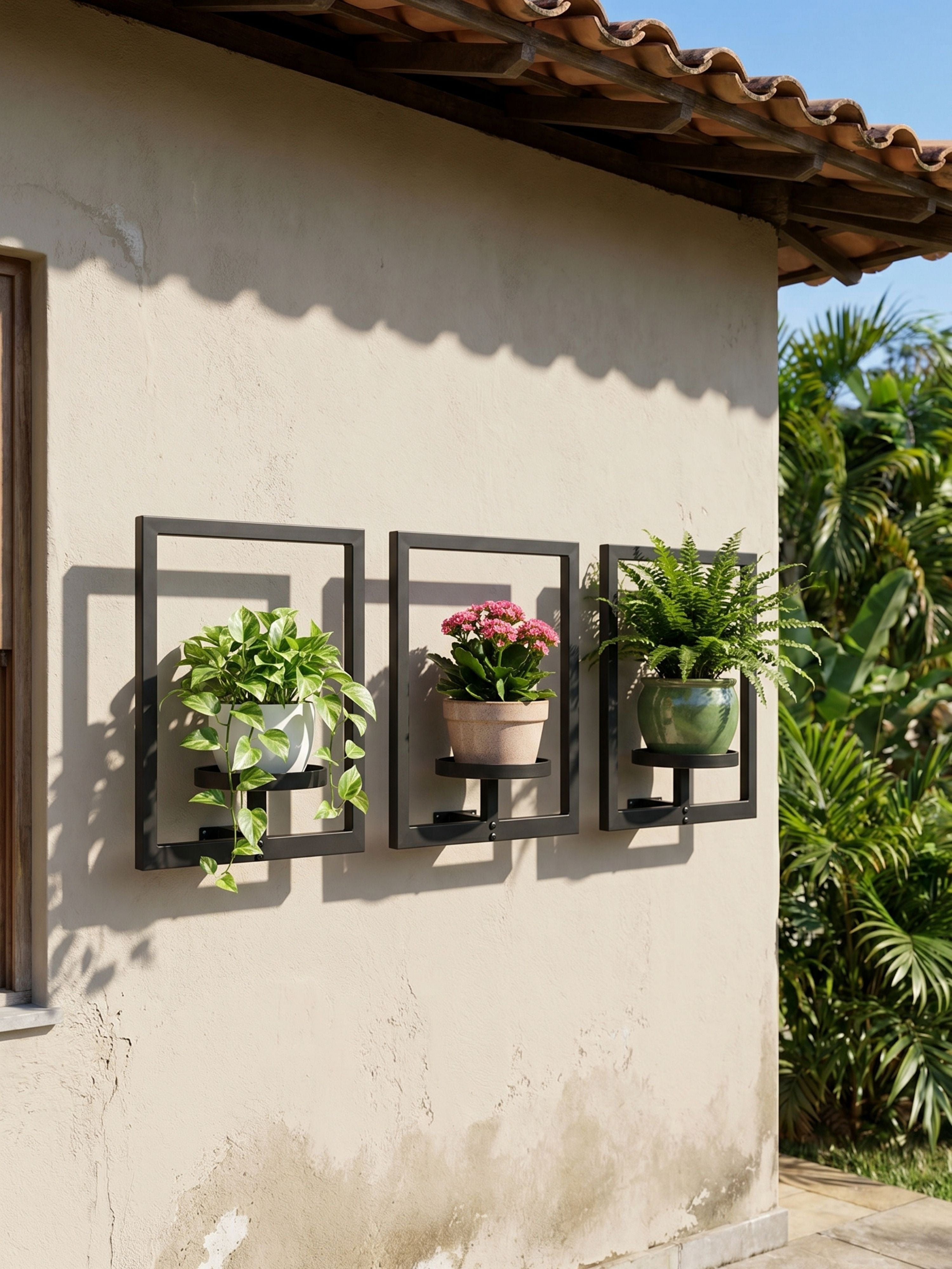 Suporte de Vasos Estilo Moldura para Parede 40x30cm Preto