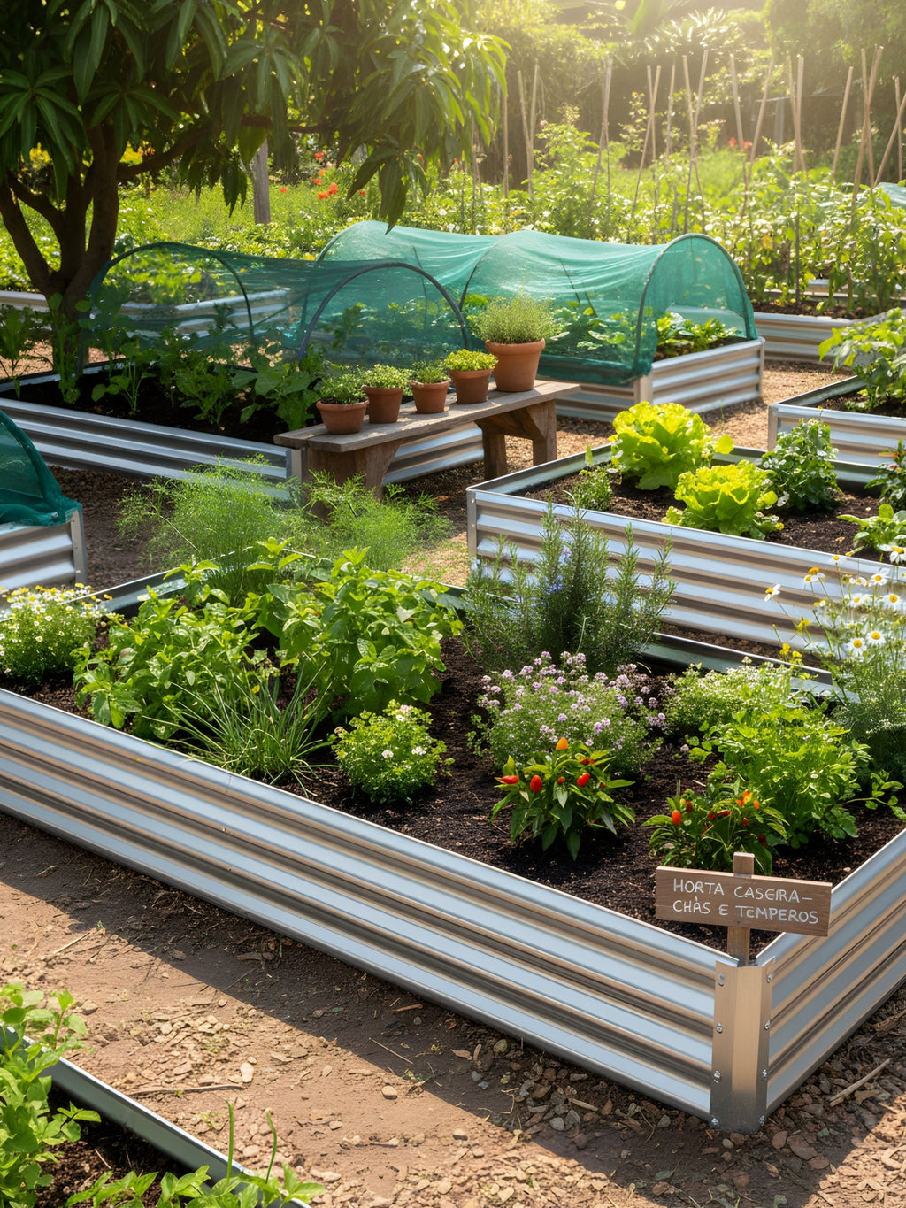 Canteiro Metálico Elevado para Jardim Oval 120x60cm - Montar & Plantar