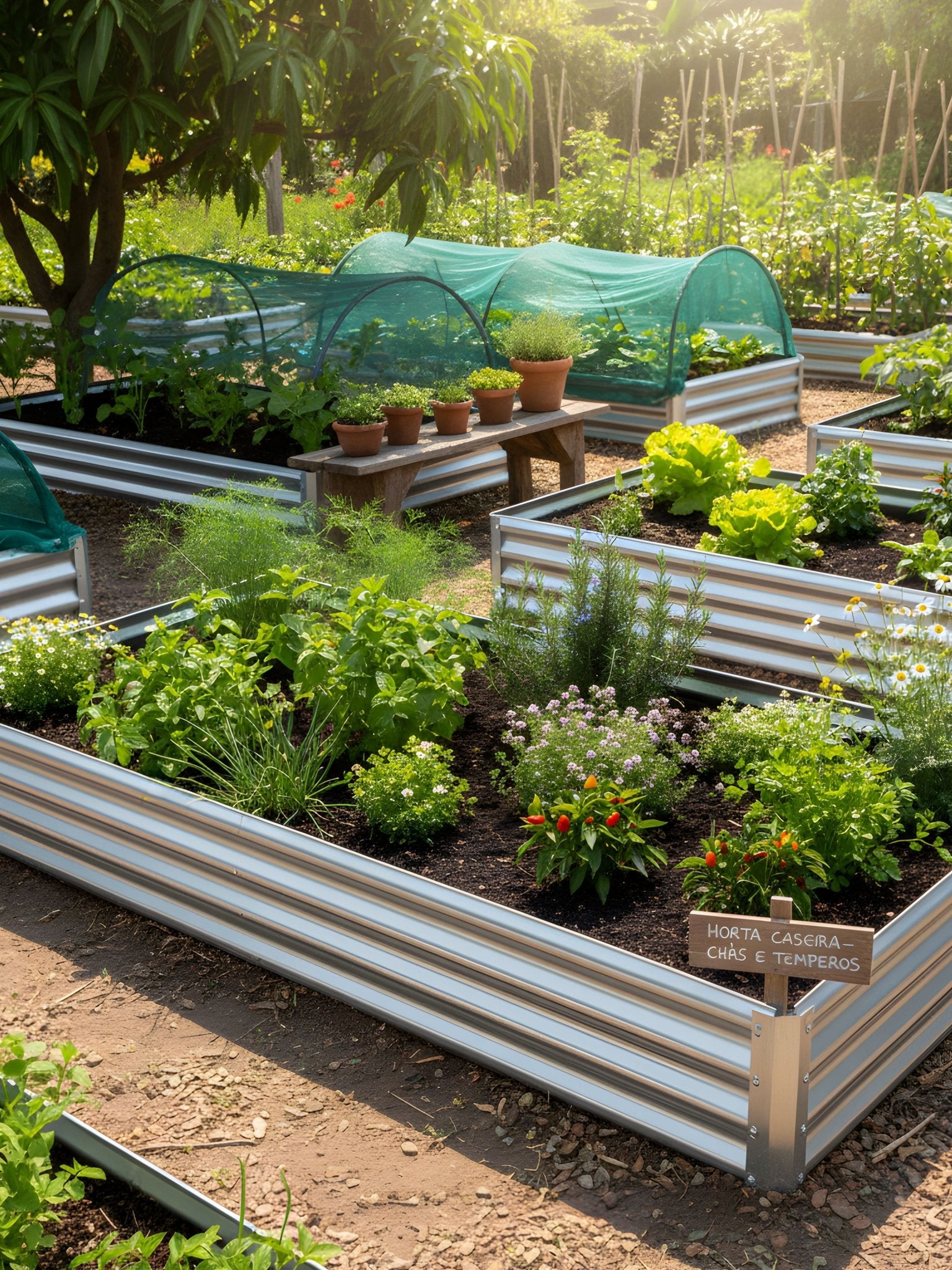 Canteiro Metálico Elevado para Jardim Oval 120x60cm - Montar & Plantar