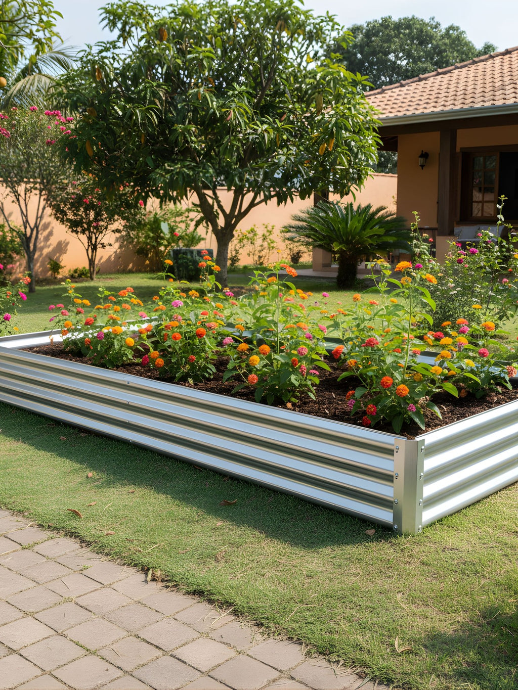 Canteiro Metálico Elevado para Jardim Redondo 60x28cm - Montar & Plantar