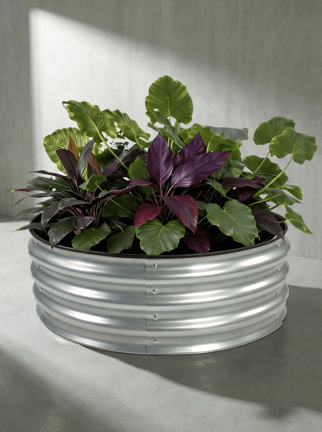 Canteiro Metálico Elevado para Jardim Redondo 90x28cm - Montar & Plantar