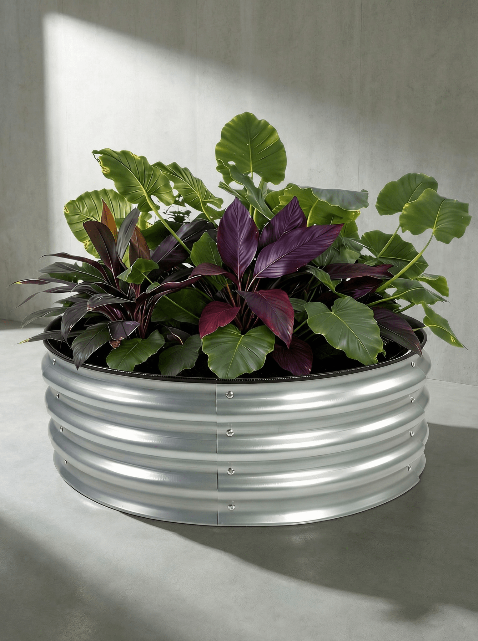 Canteiro Metálico Elevado para Jardim Redondo 90x28cm - Montar & Plantar