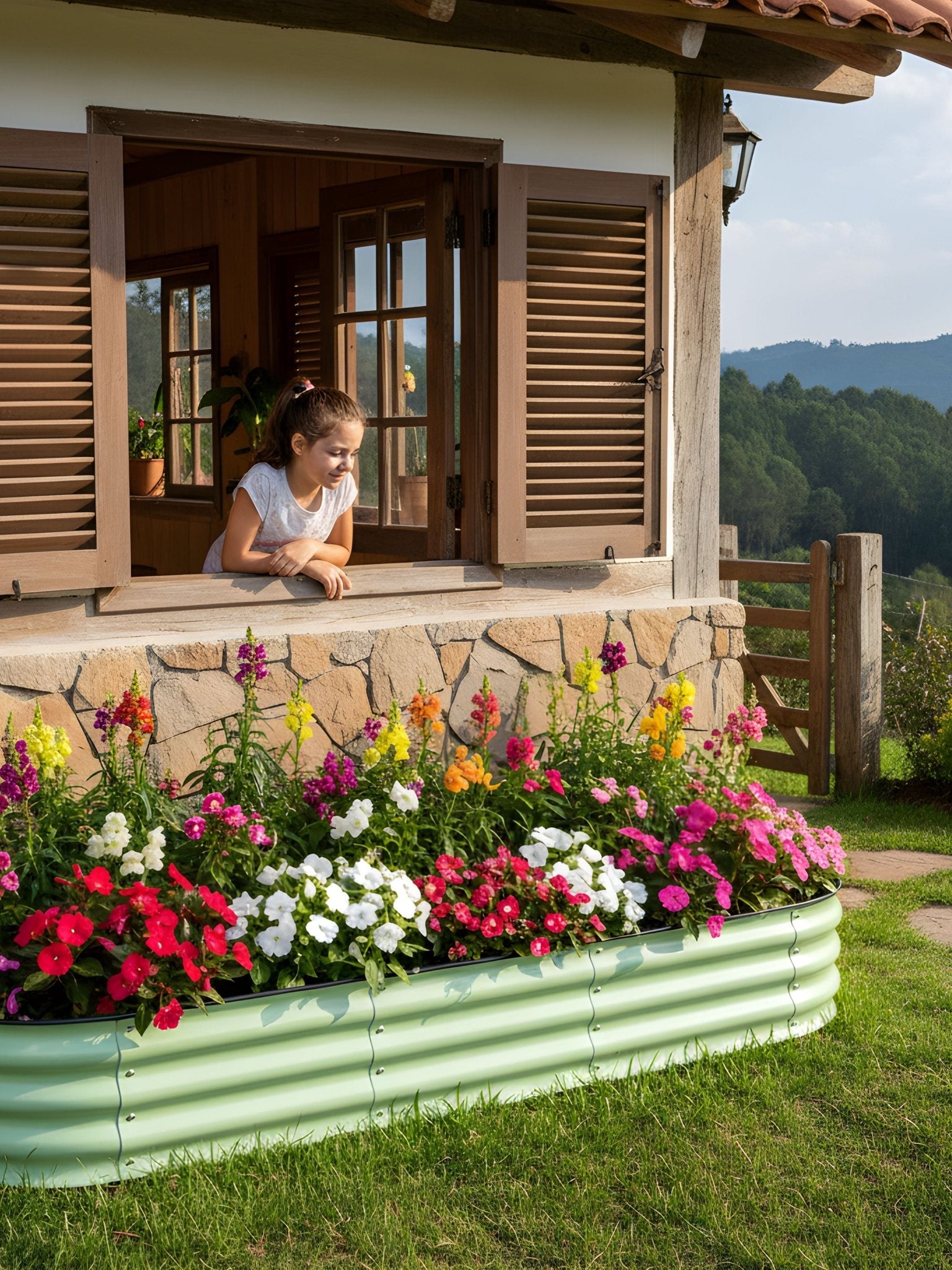 Canteiro Metálico Elevado para Jardim Retangular 240x120cm - Montar & Plantar