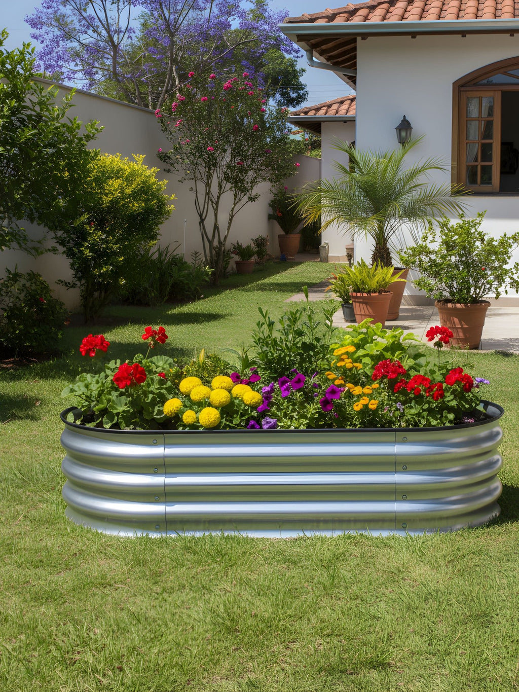 Canteiro Metálico Elevado para Jardim Retangular 240x120cm - Montar & Plantar