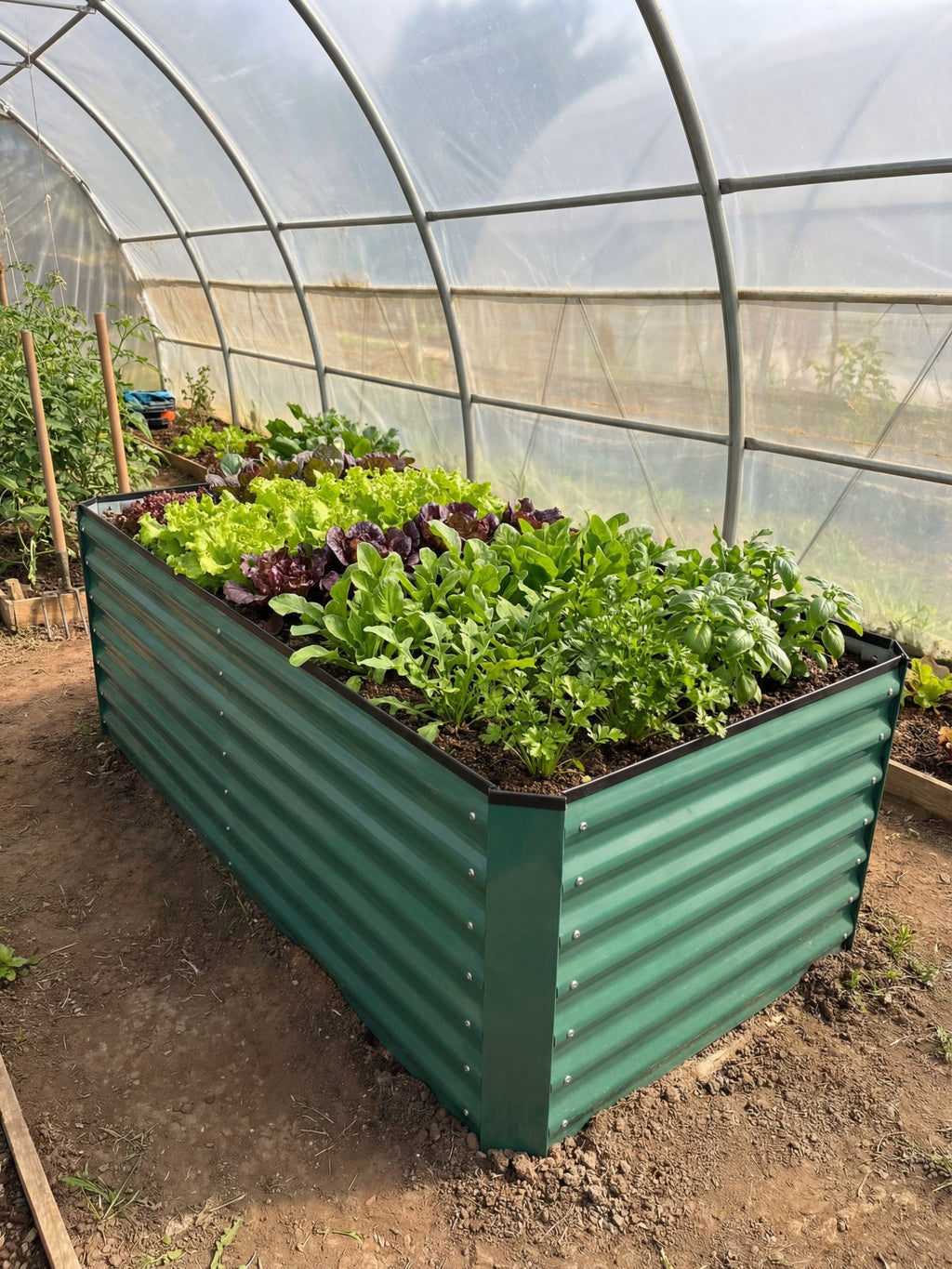 Canteiro Metálico para Jardim Retangular 160x80cm Verde - Montar & Plantar