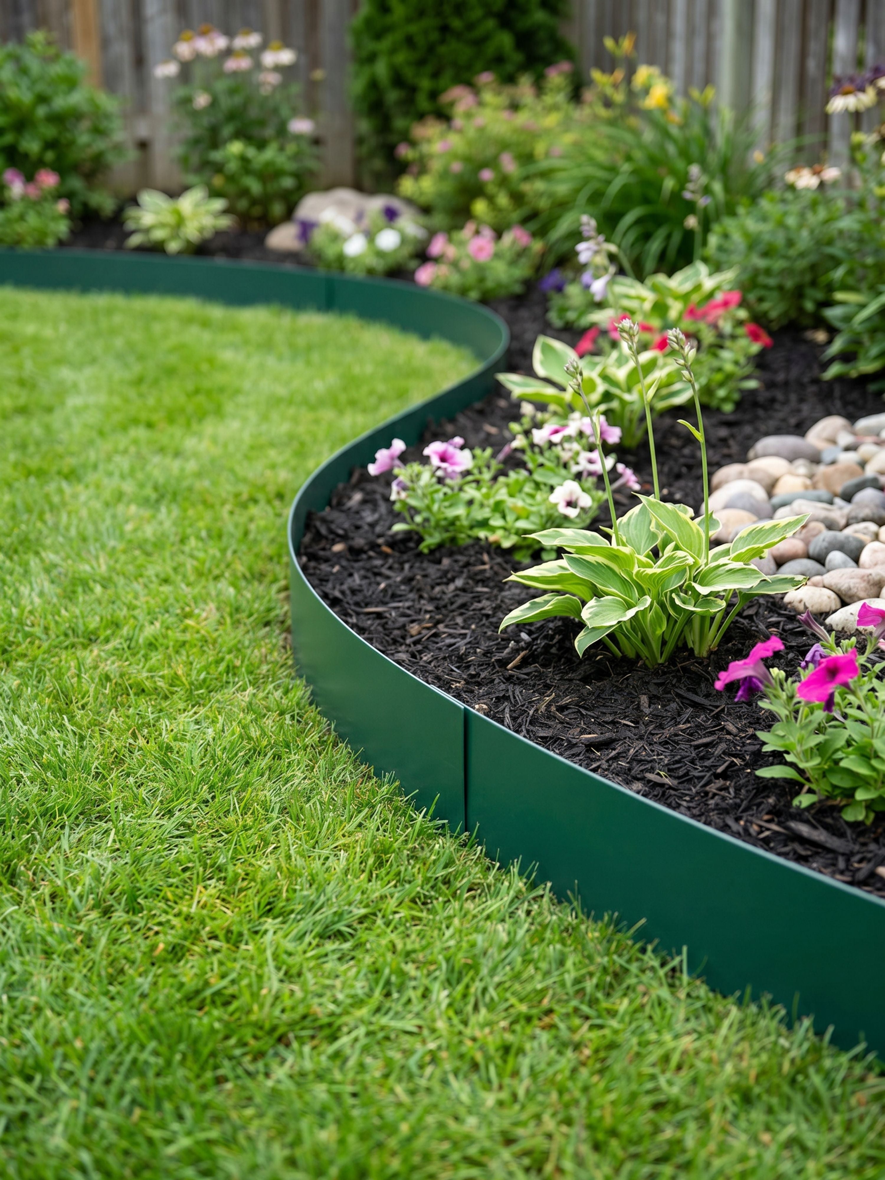 Limitador Metálico Flexível 10cm x 1mt x 1,6mm Verde 6 Pç