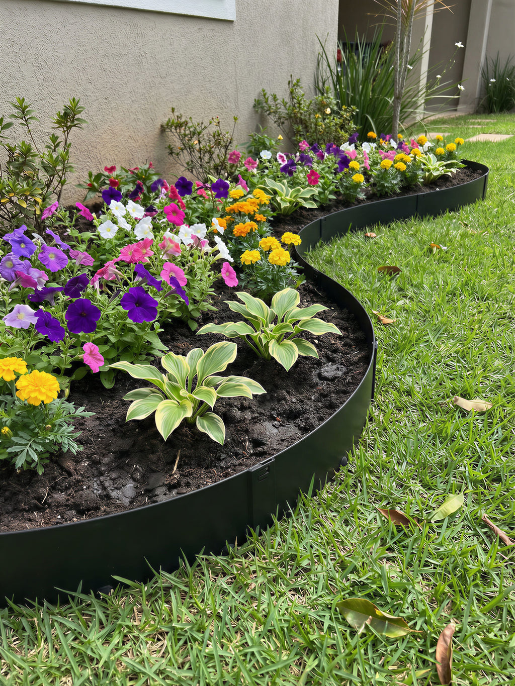 Limitador Metálico Flexível Jardim 20cm x 1,06mt Cinza 6 Pç