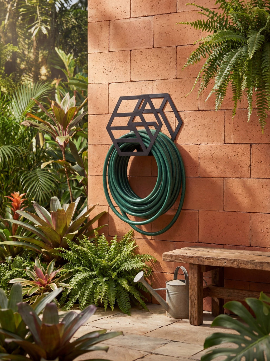 Enrolador de Mangueira em Metal para Parede 25cm Preto - Montar & Plantar