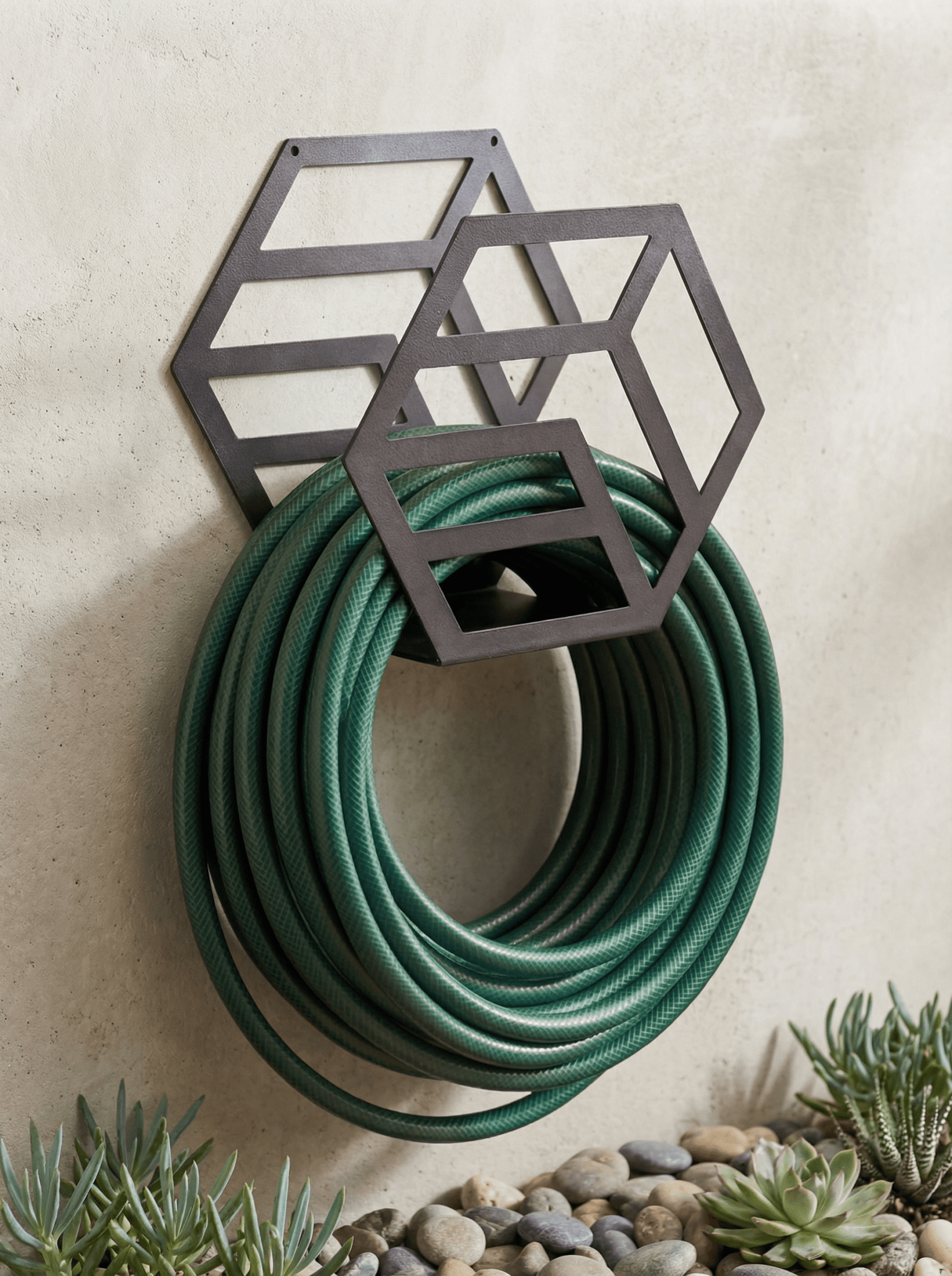 Enrolador de Mangueira em Metal para Parede 25cm Preto - Montar & Plantar