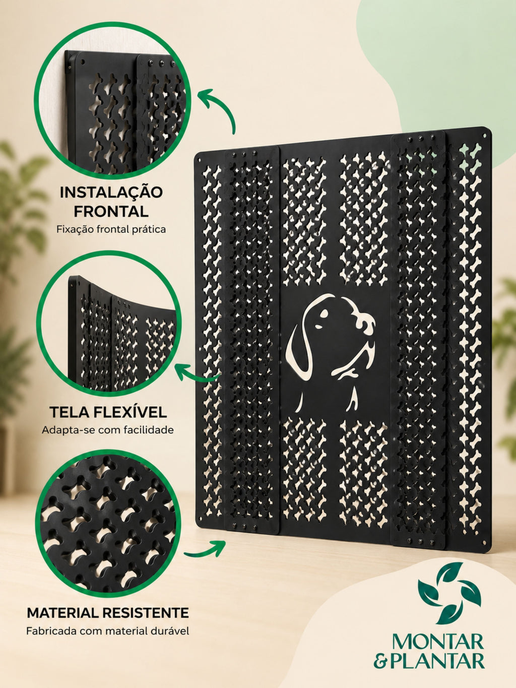 Barreira Metálica Ajustável para Pets 100x75cm Preto