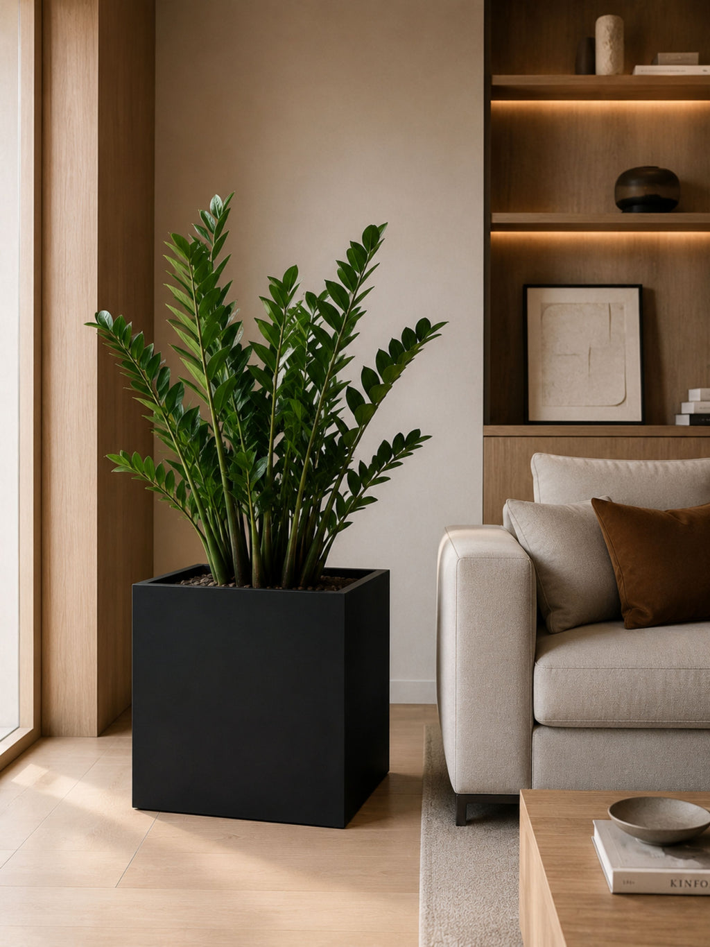 Vaso Metálico Caixa Alta Cubo para Plantas 80cm Preto