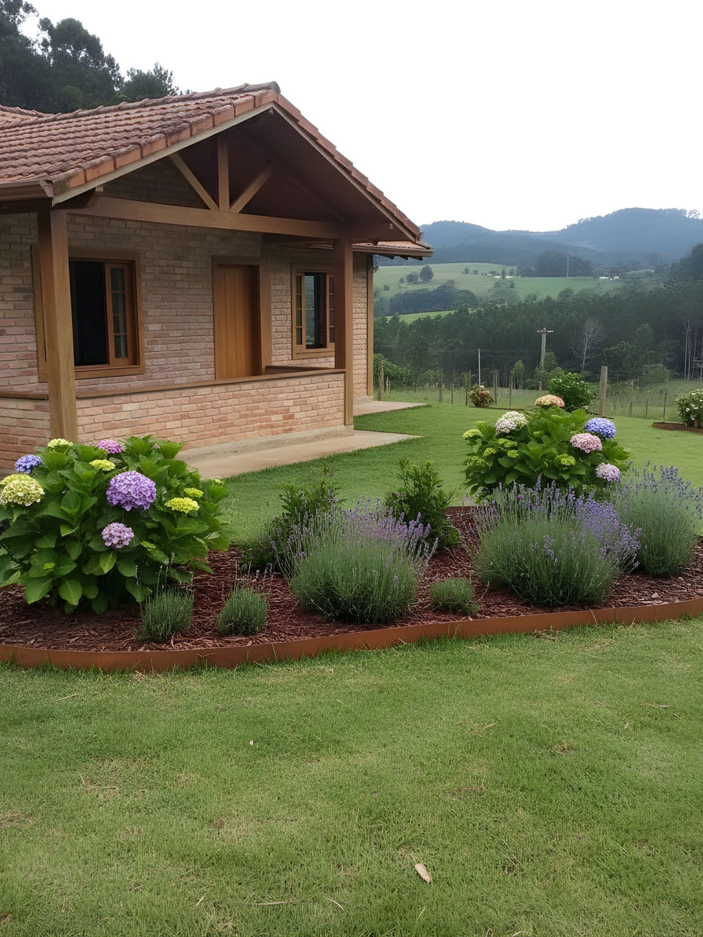 Limitador Metálico Liso para Jardim 20cm x 12mt Ferrugem - Montar & Plantar