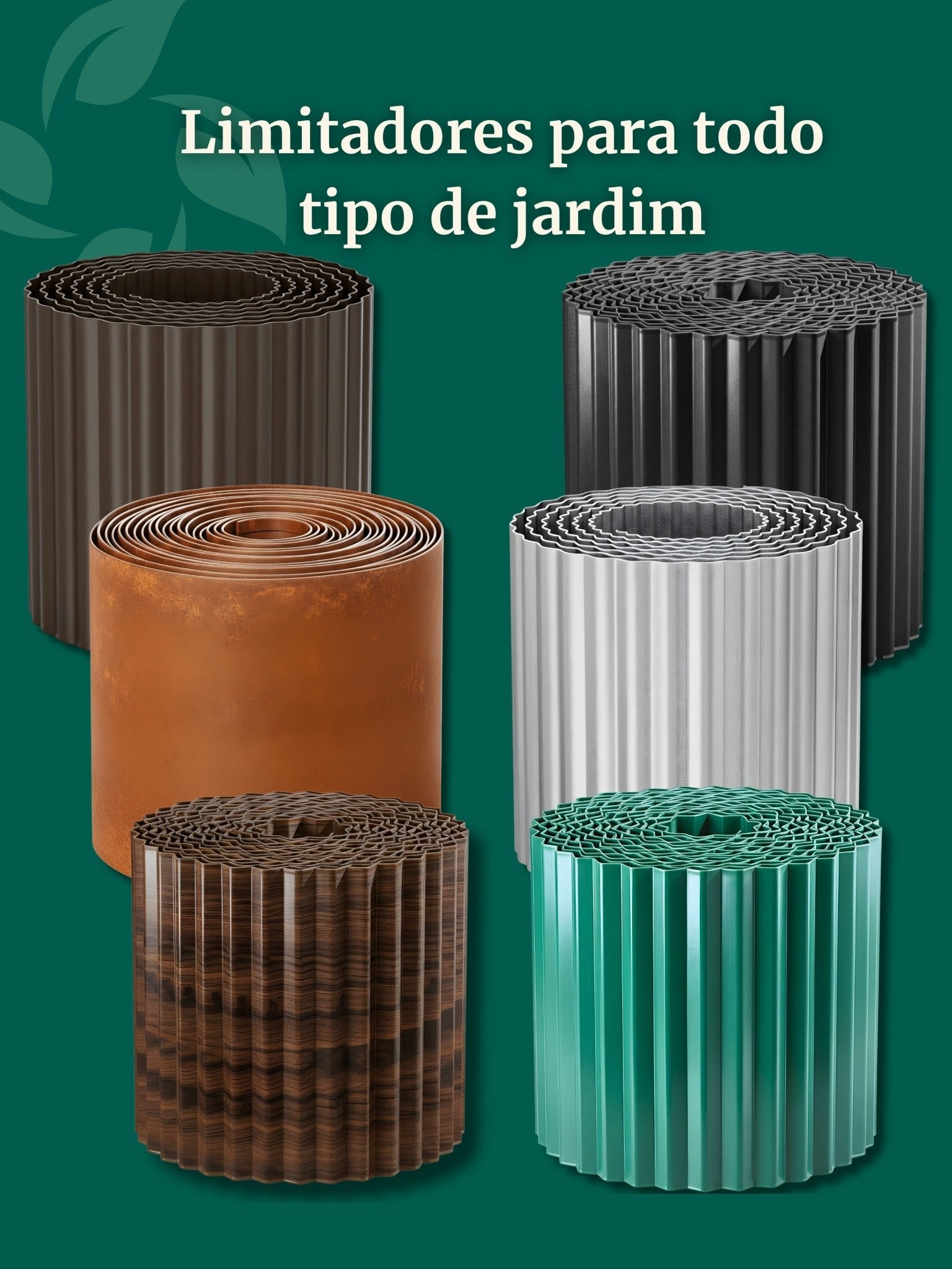 Limitador Metálico Ondulado para Jardim 10cm x 3mt Prata - Montar & Plantar