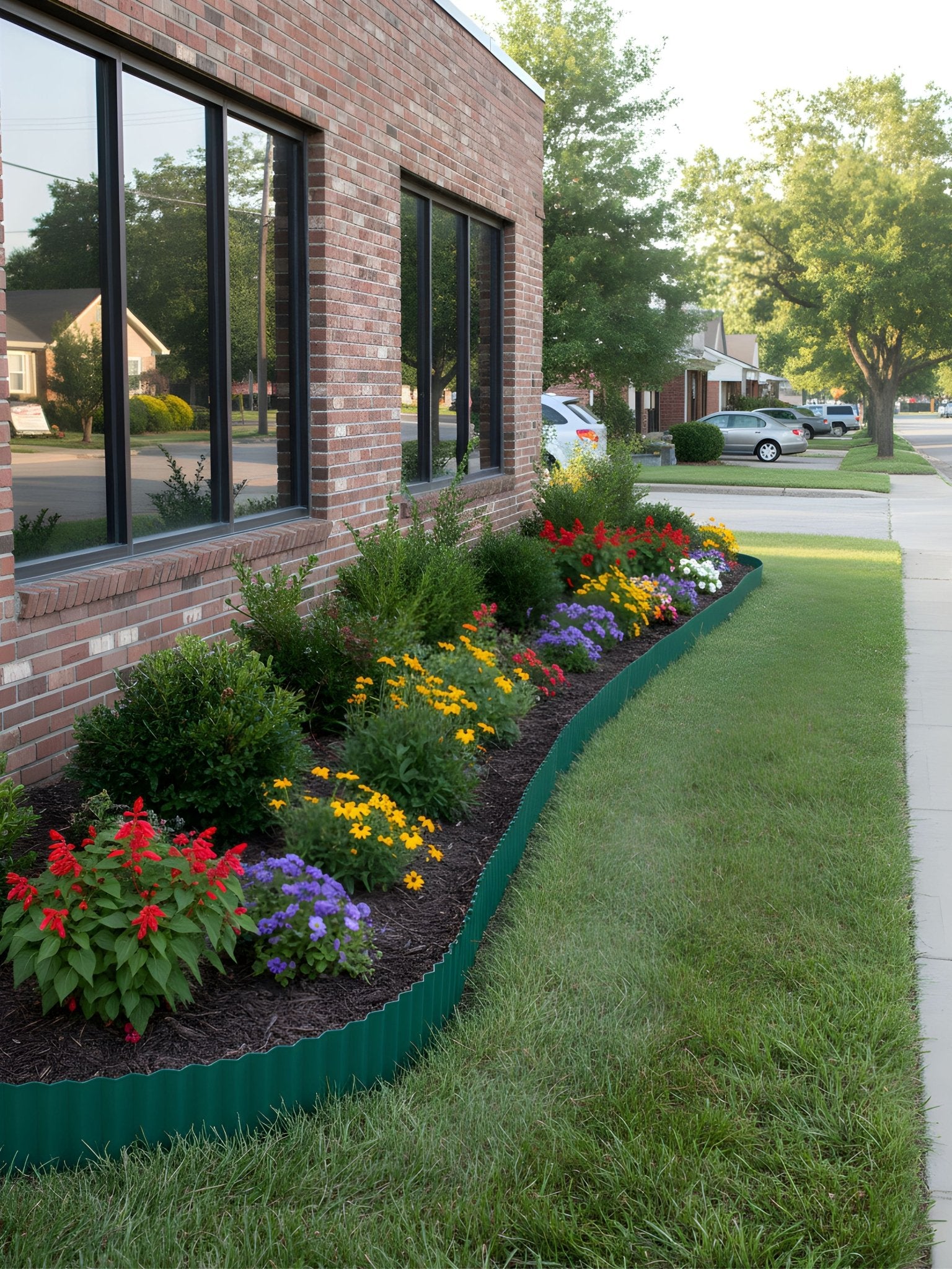 Limitador Metálico Ondulado para Jardim 15cm x 12mt Verde - Montar & Plantar