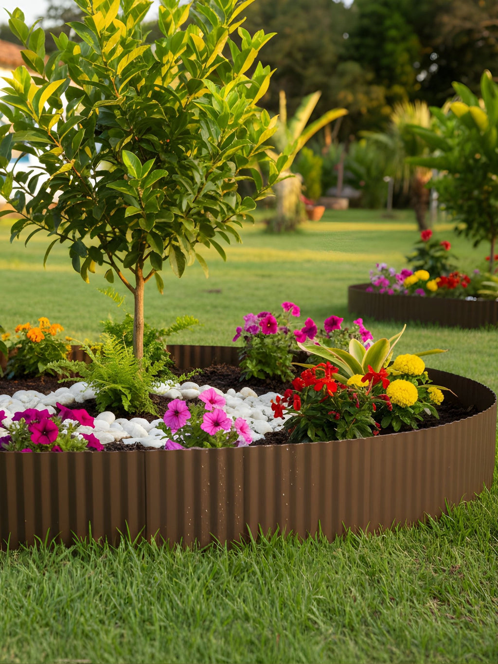 Limitador Metálico Ondulado para Jardim 15cm x 12mt Verde - Montar & Plantar