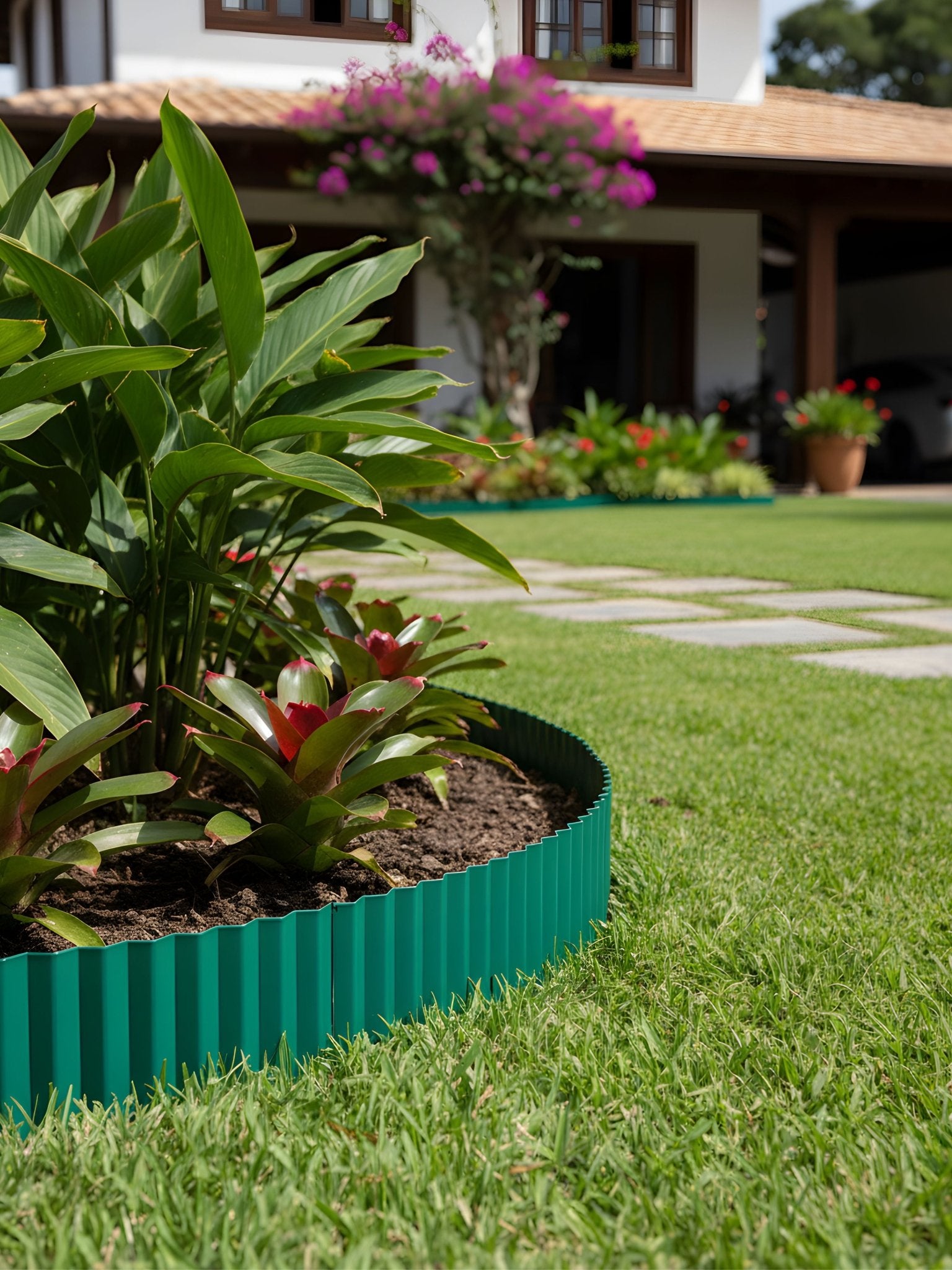 Limitador Metálico Ondulado para Jardim 20cm x 6,1mt Marrom - Montar & Plantar