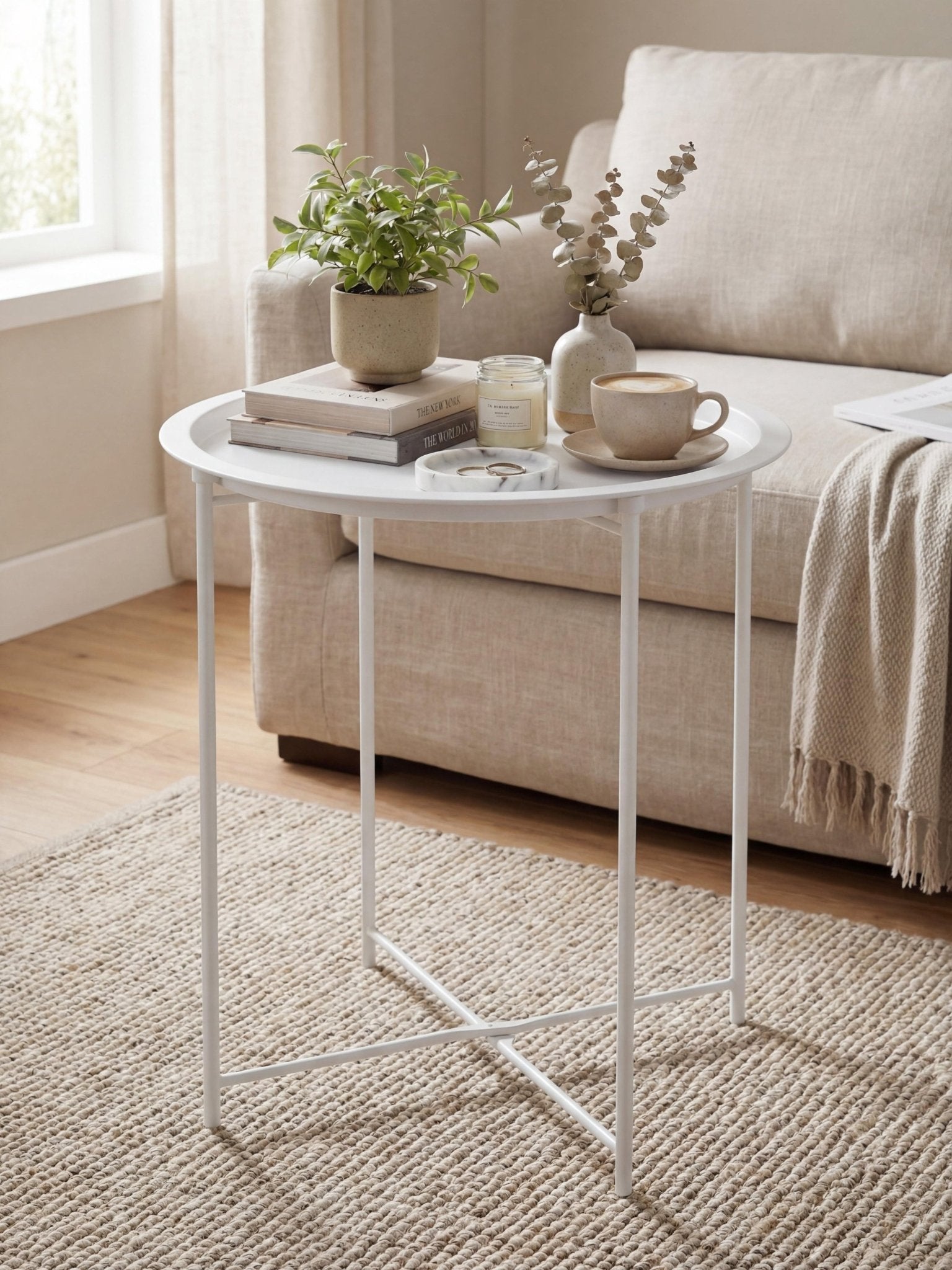 Mesinha Decorativa em Metal com Bandeja 47cm Preto - Montar & Plantar